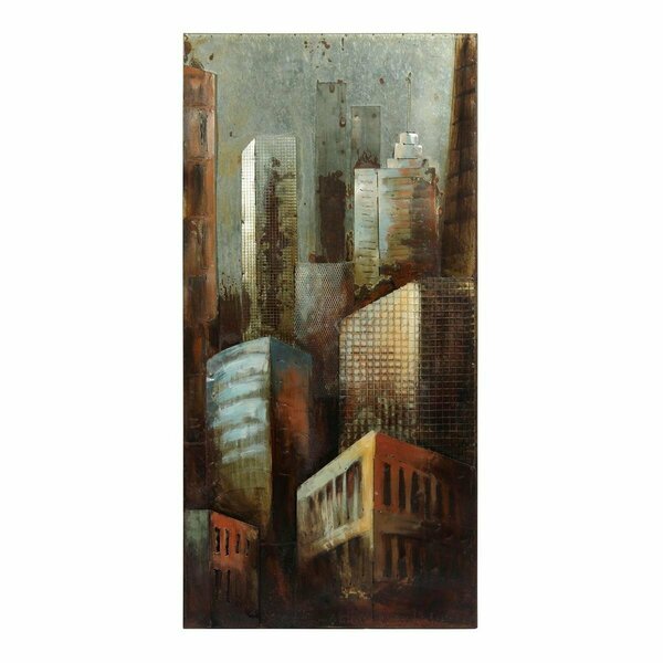 Empire Art Direct Primo Mixed Media Hand Painted Iron Wall Sculpture - Grey Arquitecture 2 PMO-120207-4824